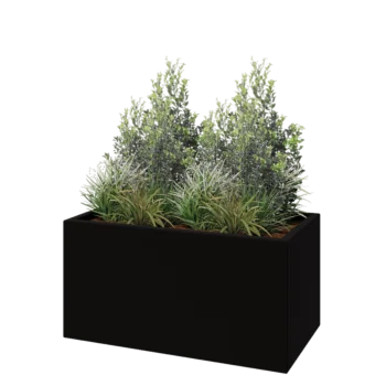 Kvetináč zo sklolaminátu - Obdĺžnik - 100 x 50 x 50 cm - RAL9005 matná (čierna) - S dnom