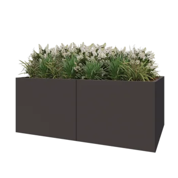 Oceľový kvetináč XXL - Obdĺžnik - 200 x 120 x 80 cm - RAL7016 matný (antracitová sivá) - So spodnou doskou