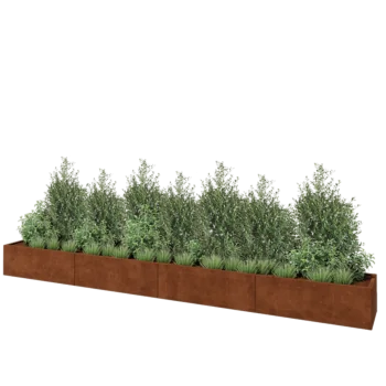 Cortenový kvetináč XXL - Obdĺžnik - 480 x 50 x 40 cm - So spodnou doskou
