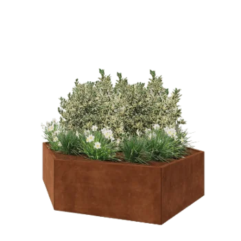 Cortenový kvetináč - Šesťuholník - 239,3 x 207,8 x 60 cm - Bez spodnej dosky