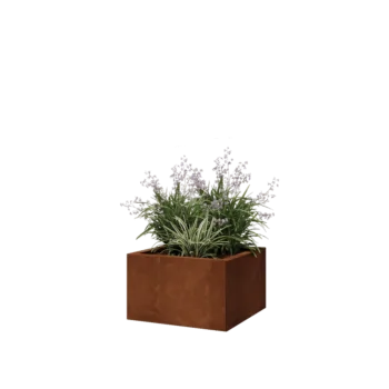 Cortenový kvetináč - Štvorec - 50 x 50 x 30 cm - So spodnou doskou