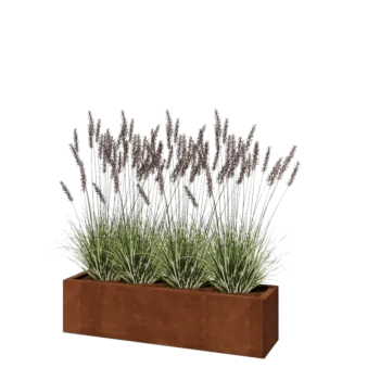 Cortenový kvetináč - Obdĺžnik - 120 x 30 x 30 cm - So spodnou doskou