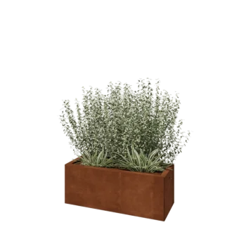 Cortenový kvetináč - Obdĺžnik - 80 x 30 x 30 cm - Bez spodnej dosky