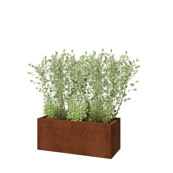 Cortenový kvetináč - Obdĺžnik - 100 x 40 x 40 cm - So spodnou doskou