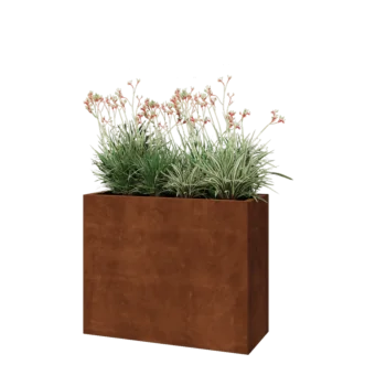 Cortenový kvetináč - Obdĺžnik - 100 x 40 x 80 cm - So spodnou doskou