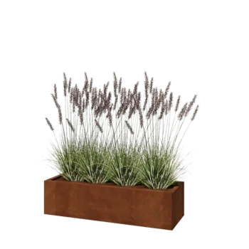 Cortenový kvetináč - Obdĺžnik - 120 x 40 x 30 cm - So spodnou doskou