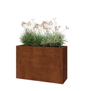 Cortenový kvetináč - Obdĺžnik - 120 x 40 x 80 cm - So spodnou doskou