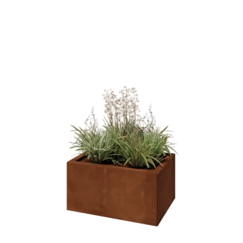 Cortenový kvetináč - Obdĺžnik - 60 x 40 x 30 cm - So spodnou doskou