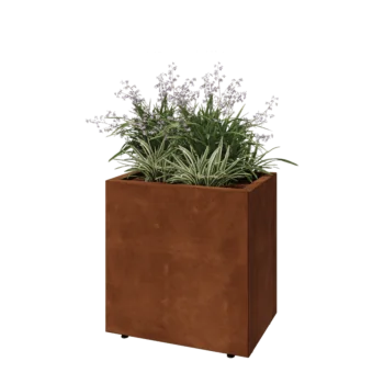 Cortenový kvetináč - Obdĺžnik - 60 x 40 x 60 cm - So spodnou doskou - S nohami
