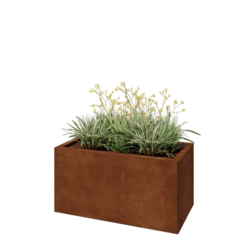 Cortenový kvetináč - Obdĺžnik - 80 x 40 x 40 cm - So spodnou doskou
