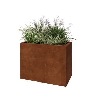 Cortenový kvetináč - Obdĺžnik - 80 x 40 x 60 cm - So spodnou doskou