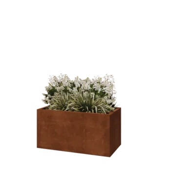 Cortenový kvetináč - Obdĺžnik - 100 x 50 x 50 cm - So spodnou doskou