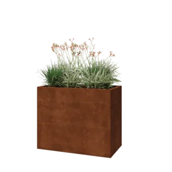 Cortenový kvetináč - Obdĺžnik - 100 x 50 x 80 cm - So spodnou doskou