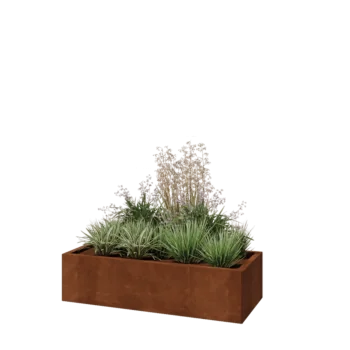Cortenový kvetináč - Obdĺžnik - 120 x 50 x 30 cm - So spodnou doskou