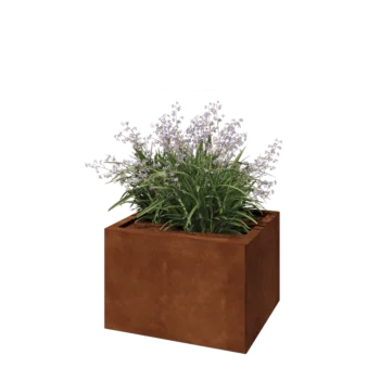 Cortenový kvetináč - Obdĺžnik - 60 x 50 x 40 cm - So spodnou doskou