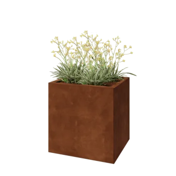 Cortenový kvetináč - Obdĺžnik - 60 x 50 x 60 cm - So spodnou doskou