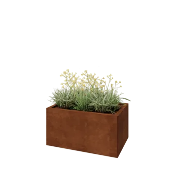 Cortenový kvetináč - Obdĺžnik - 80 x 50 x 40 cm - So spodnou doskou