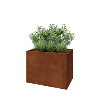 Cortenový kvetináč - Obdĺžnik - 80 x 50 x 60 cm - So spodnou doskou