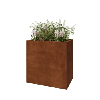 Cortenový kvetináč - Obdĺžnik - 80 x 50 x 80 cm - So spodnou doskou