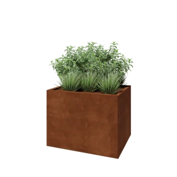 Cortenový kvetináč - Obdĺžnik - 80 x 60 x 60 cm - So spodnou doskou
