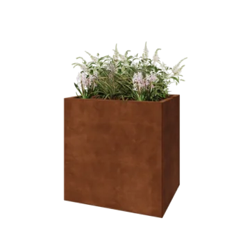 Cortenový kvetináč - Obdĺžnik - 80 x 60 x 80 cm - So spodnou doskou
