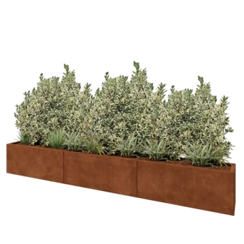 Cortenový kvetináč XXL - Obdĺžnik - 300 x 30 x 40 cm - Bez spodnej dosky
