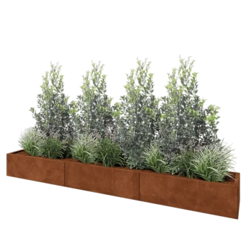 Cortenový kvetináč XXL - Obdĺžnik - 300 x 40 x 30 cm - Bez spodnej dosky