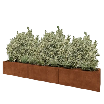 Cortenový kvetináč XXL - Obdĺžnik - 300 x 40 x 40 cm - Bez spodnej dosky