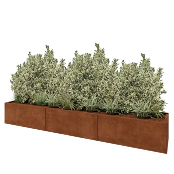 Cortenový kvetináč XXL - Obdĺžnik - 300 x 50 x 40 cm - Bez spodnej dosky