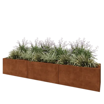 Cortenový kvetináč XXL - Obdĺžnik - 300 x 50 x 50 cm - Bez spodnej dosky
