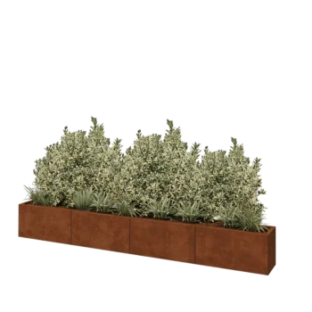 Cortenový kvetináč XXL - Obdĺžnik - 320 x 30 x 40 cm - Bez spodnej dosky
