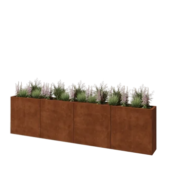 Cortenový kvetináč XXL - Obdĺžnik - 320 x 30 x 80 cm - Bez spodnej dosky