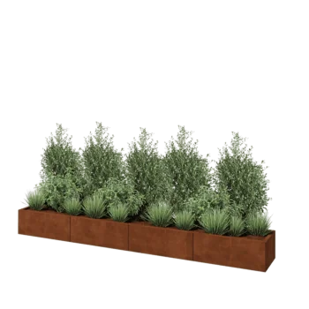Cortenový kvetináč XXL - Obdĺžnik - 320 x 40 x 30 cm - Bez spodnej dosky