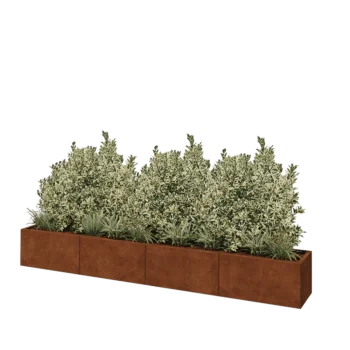 Cortenový kvetináč XXL - Obdĺžnik - 320 x 40 x 40 cm - Bez spodnej dosky
