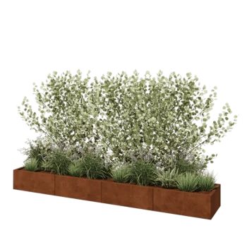 Cortenový kvetináč XXL - Obdĺžnik - 320 x 50 x 30 cm - Bez spodnej dosky
