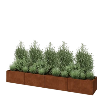 Cortenový kvetináč XXL - Obdĺžnik - 320 x 50 x 40 cm - Bez spodnej dosky