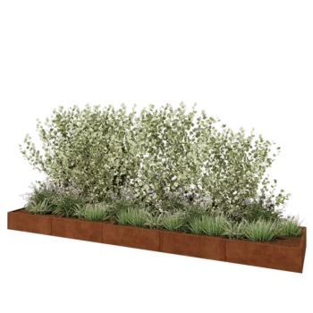 Cortenový kvetináč XXL - Obdĺžnik - 500 x 100 x 30 cm - So spodnou doskou