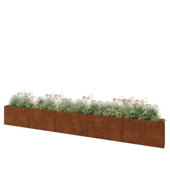 Cortenový kvetináč XXL - Obdĺžnik - 500 x 30 x 60 cm - So spodnou doskou