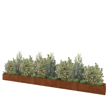 Cortenový kvetináč XXL - Obdĺžnik - 500 x 40 x 30 cm - So spodnou doskou