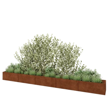 Cortenový kvetináč XXL - Obdĺžnik - 500 x 50 x 40 cm - So spodnou doskou