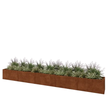 Cortenový kvetináč XXL - Obdĺžnik - 500 x 50 x 50 cm - So spodnou doskou