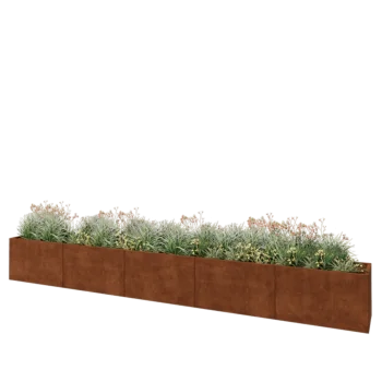 Cortenový kvetináč XXL - Obdĺžnik - 500 x 50 x 60 cm - So spodnou doskou