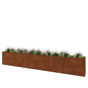 Cortenový kvetináč XXL - Obdĺžnik - 500 x 50 x 80 cm - So spodnou doskou