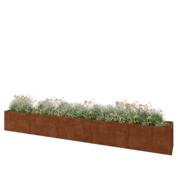 Cortenový kvetináč XXL - Obdĺžnik - 500 x 60 x 60 cm - So spodnou doskou