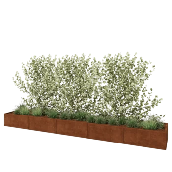 Cortenový kvetináč XXL - Obdĺžnik - 500 x 80 x 40 cm - So spodnou doskou