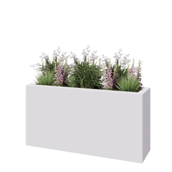 Kvetináč zo sklolaminátu - Obdĺžnik - 120 x 30 x 60 cm - RAL9010 matná (biela) - S dnom
