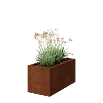 Cortenový kvetináč - Obdĺžnik - 100 x 50 x 50 cm - Zvarený - So spodnou doskou