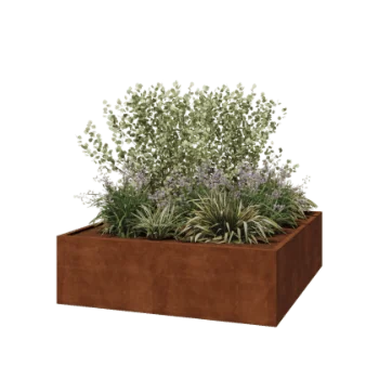 Cortenový kvetináč - Štvorec - 200 x 200 x 60 cm - Zvarený - Bez spodnej dosky