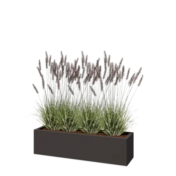 Oceľový kvetináč - Obdĺžnik - 120 x 30 x 30 cm - RAL7016 matný (antracitová sivá) - So spodnou doskou