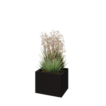 Oceľový kvetináč - Obdĺžnik - 40 x 30 x 30 cm - RAL9005 matný (čierny) - Bez spodnej dosky